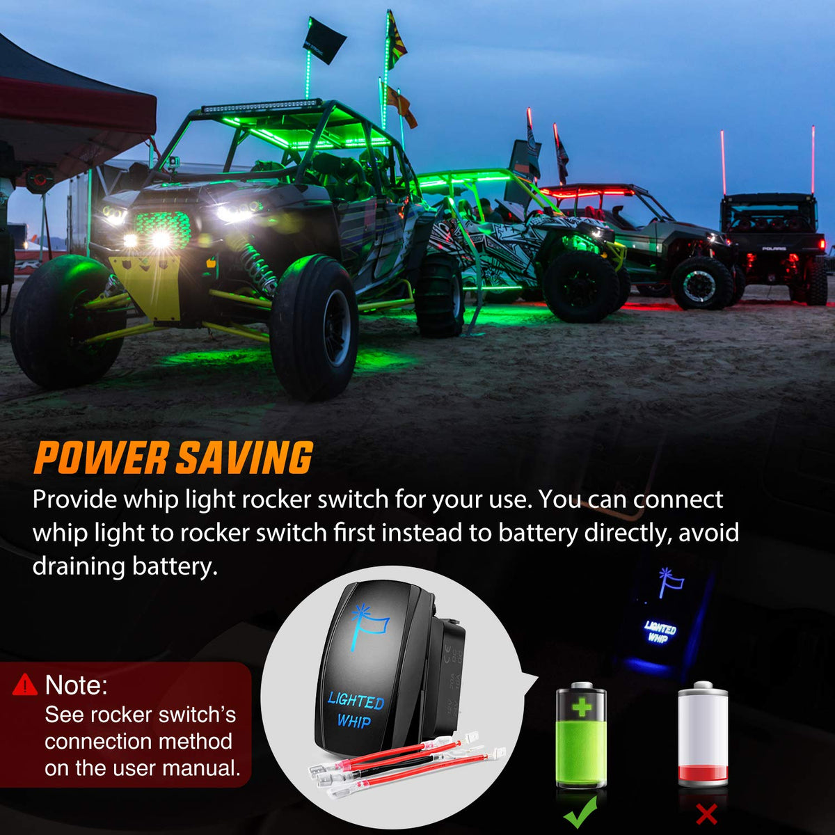 Nilight wiring and rocker switch setup showing battery protection benefit