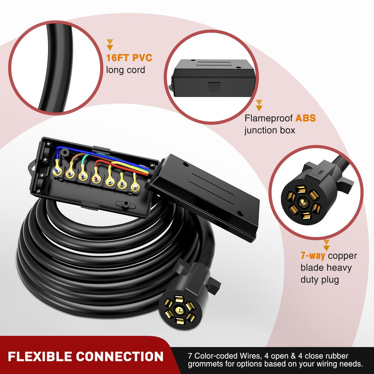 Nilight color-coded pole detail to simplify matching and installation