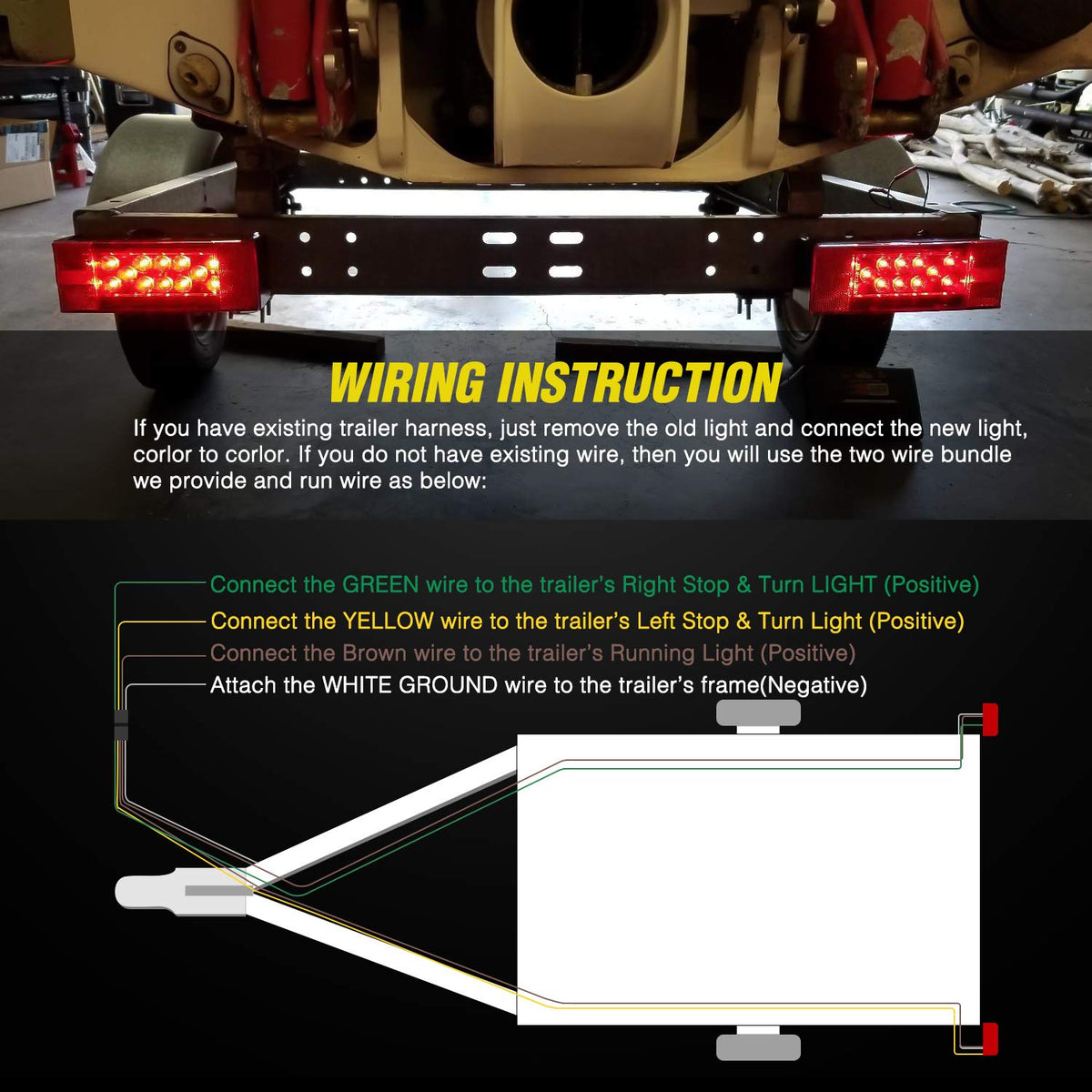 Nilight 25ft trailer wiring harness coiled ready to simplify installation