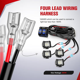 Nilight full wiring harness assembly laid out for quick identification and installation