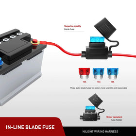 Nilight wiring harness kit laid out for easy installation and secure connections