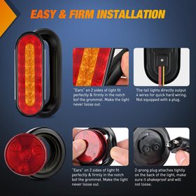 Nilight wiring pigtails with color-coded wires for easy hardwire connections during install