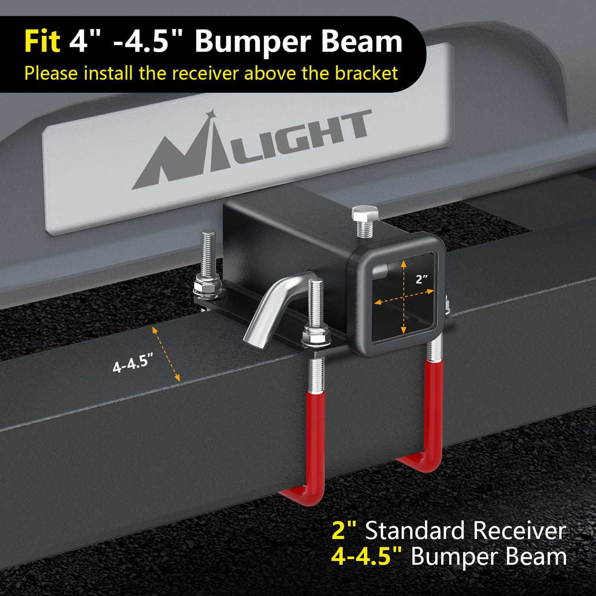 Nilight adapter with bike rack attached highlighting safe bike transport and reliable tongue weight support