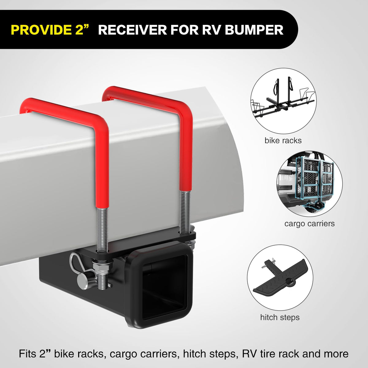 Nilight adapter carrying a cargo carrier showing added storage capacity for camping gear and luggage