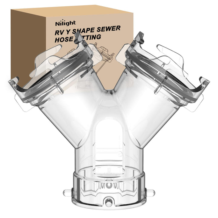 Nilight front view of Y connector showing clear body and ports, improves quick identification