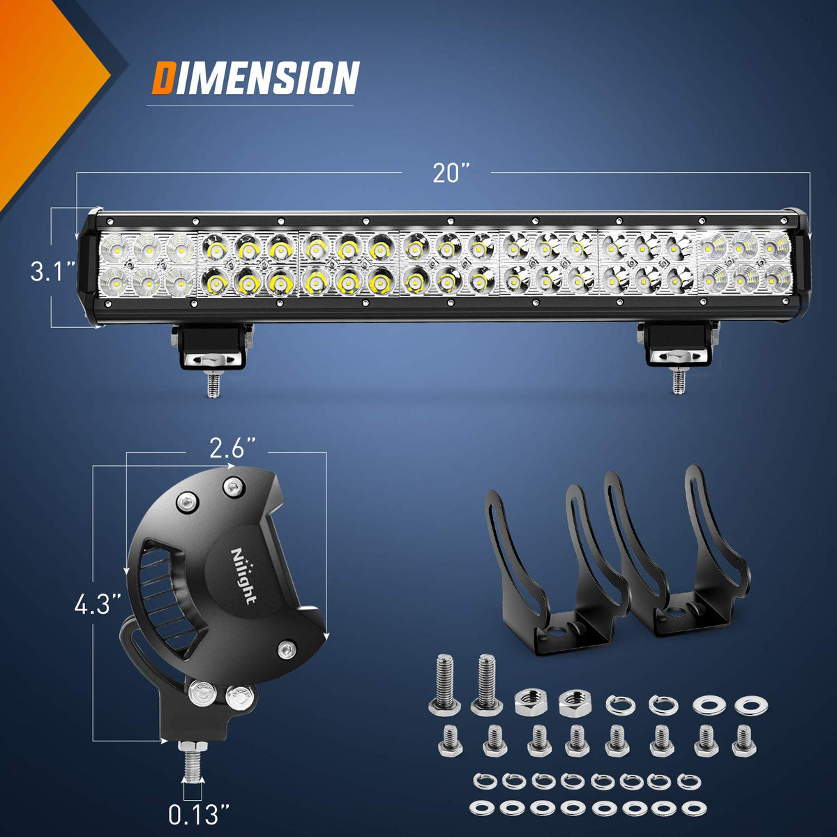 Nilight ZH006 close-up on LED chips highlighting high output and crisp light performance