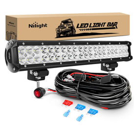 Nilight ZH006 front view showing full combo beam and durable housing for improved visibility