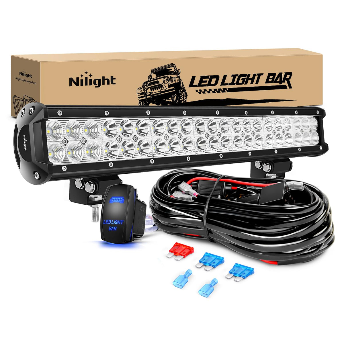 Nilight ZH082 front view showing clear lens and even light pattern benefits