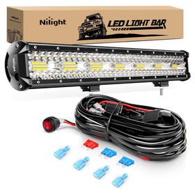 Nilight ZH409 front view showing bright triple-row LEDs and strong illumination benefit