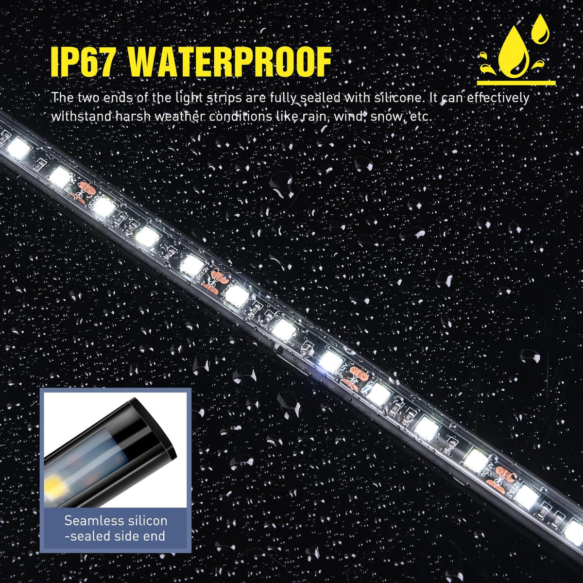Nilight zip tie and adhesive installation example for secure underhood mounting