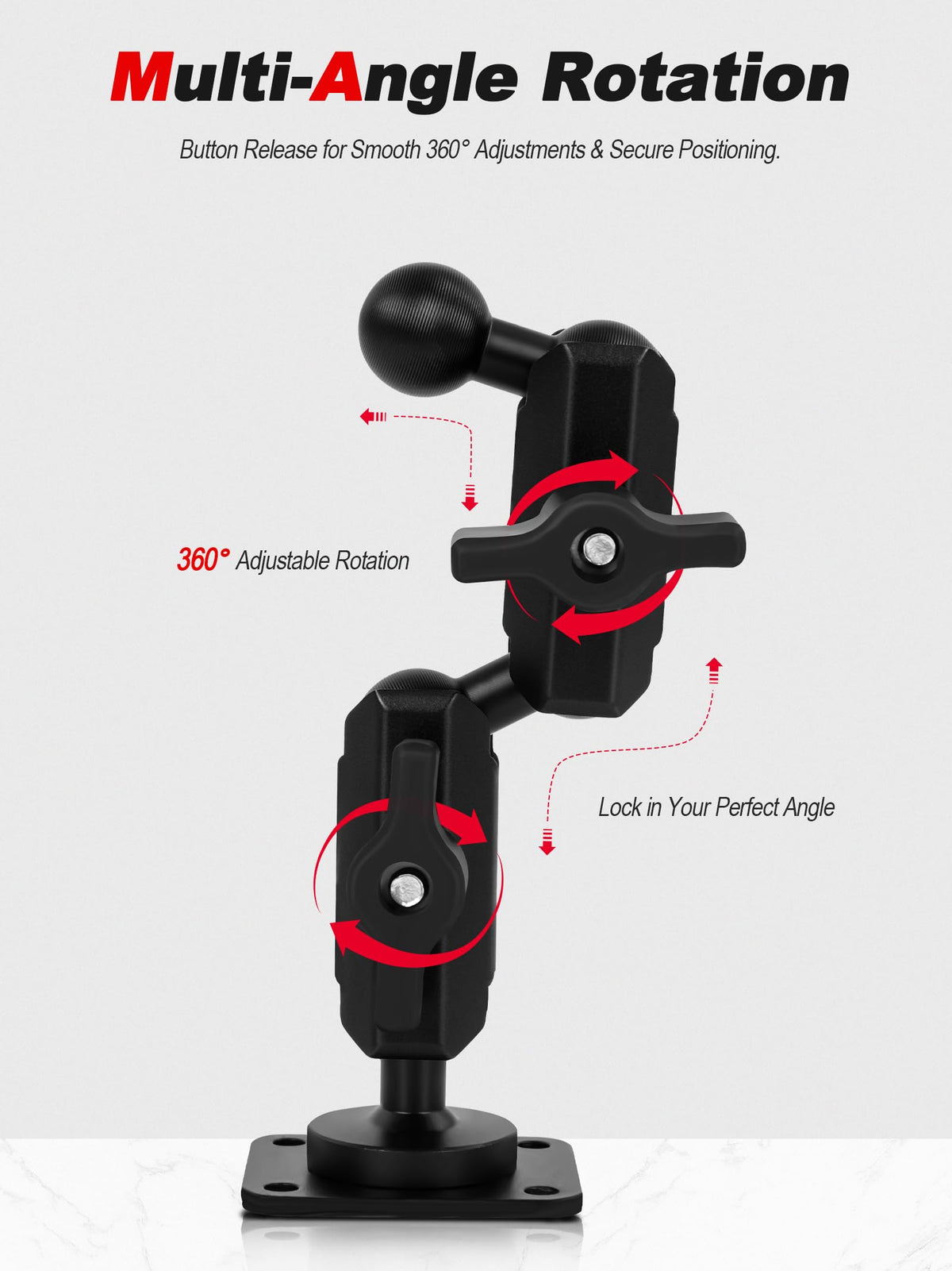 Nilkatss extension arm mounted on phone holder showing improved reach and clearance benefit
