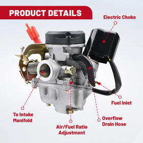 NIMTEK carburetor main jet closeup showing upgraded jet for improved idling
