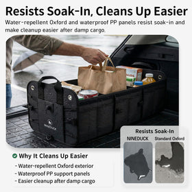 NINEDUCK holding groceries and sports gear to keep items separated and tidy