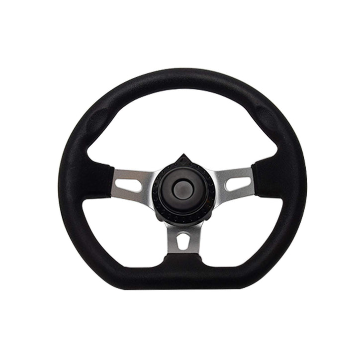 NINEFOX front-facing steering wheel showing fit and classic finish benefits