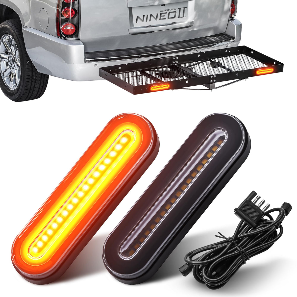 NINEO front view of both taillights showing clean design and visibility