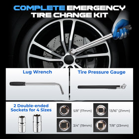 Nintival ratchet and 17/19mm 21/23mm sockets close-up for fast lug removal benefit