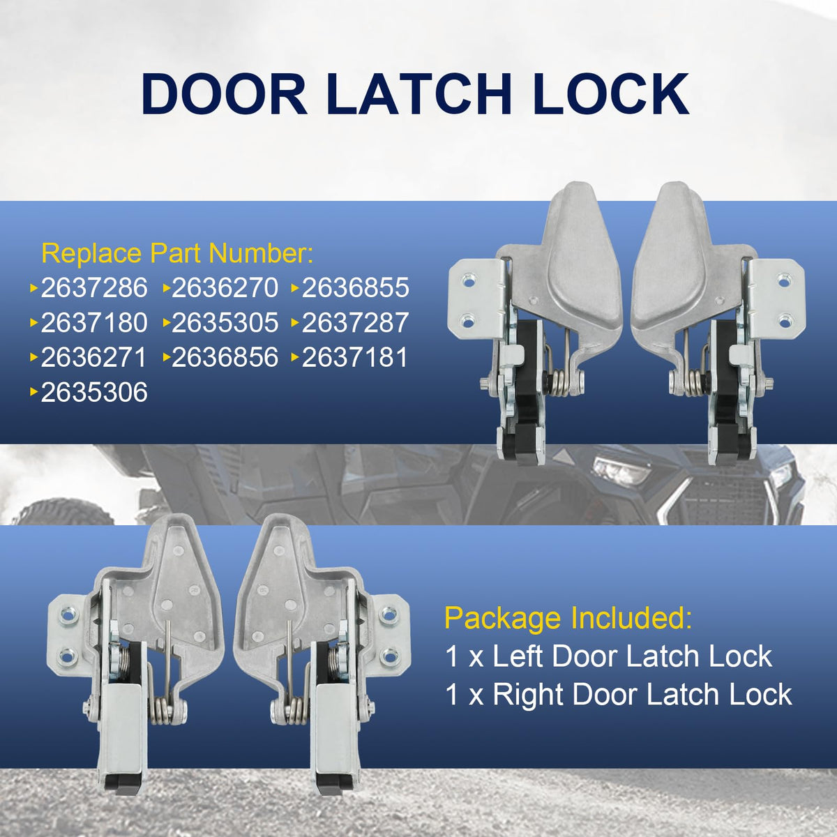 Nirakoka right door latch front view highlighting solid replacement strength