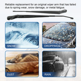 Nirakoka passenger side wiper arm detail highlighting construction for long-lasting performance