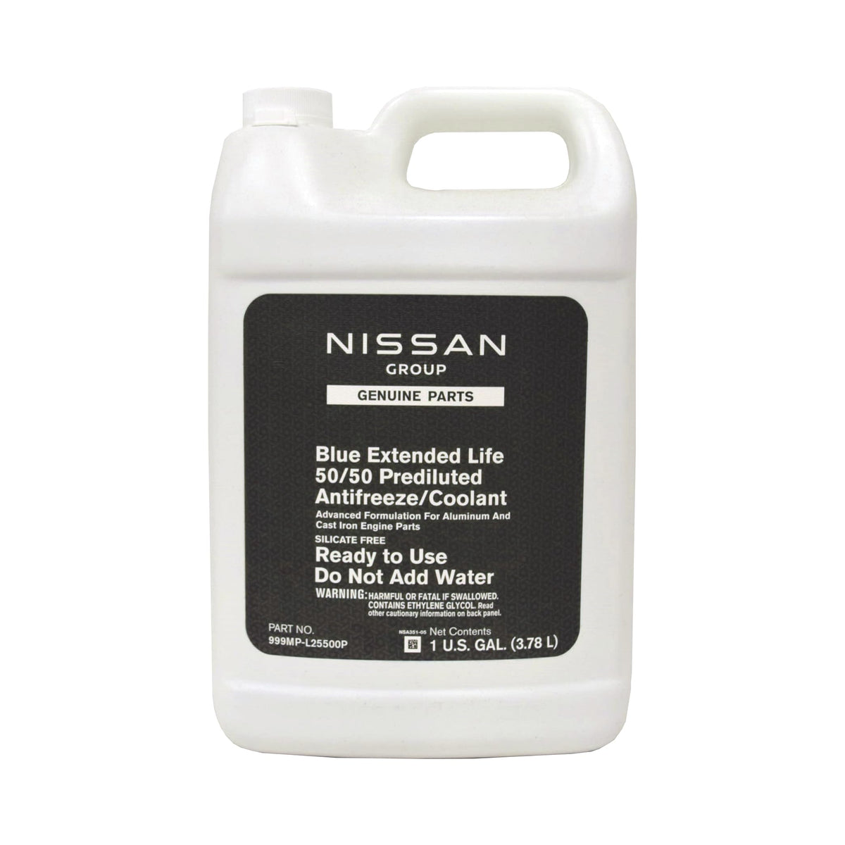 Nissan coolant pouring into radiator during service demonstrating ready-to-use premix benefit