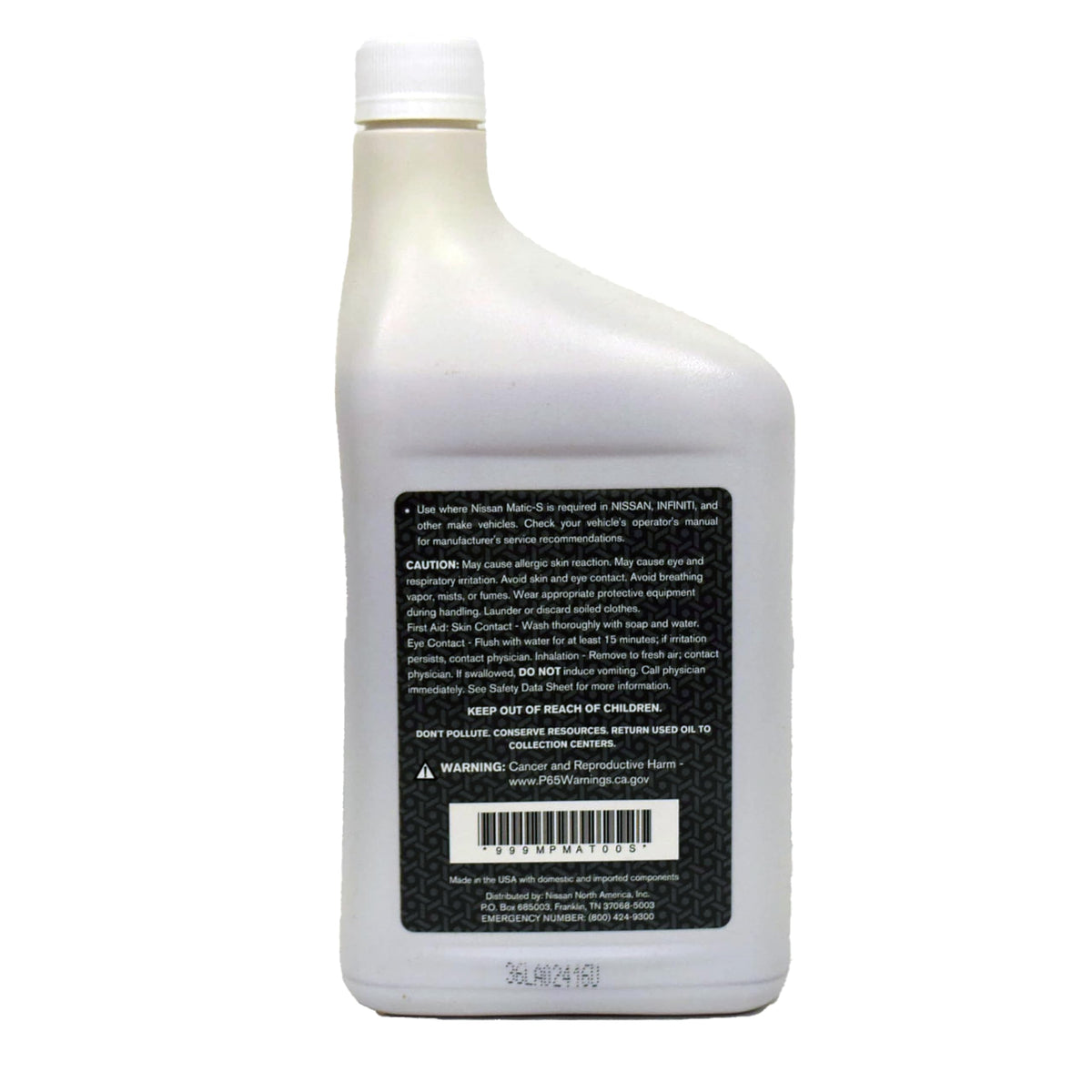 Nissan Matic-S five quart pack showing scale for correct service quantity