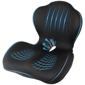 Nisuez front view of seat cushion showing contoured shape and stable base for improved posture