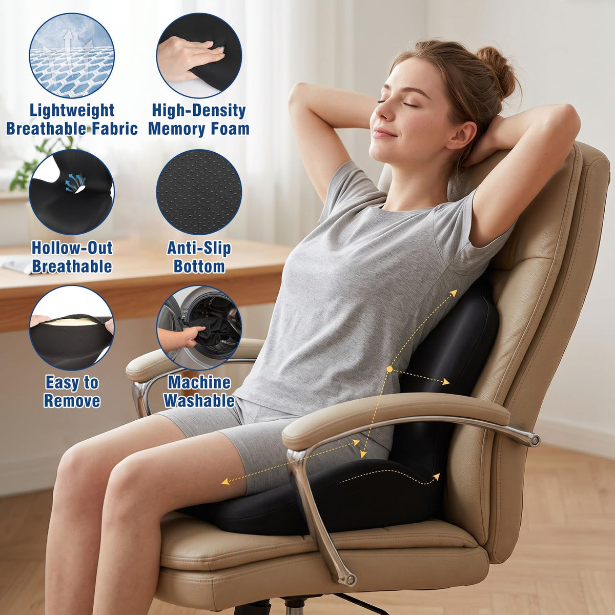 Nisuez memory foam cutaway revealing dense foam layers and long-lasting shape retention