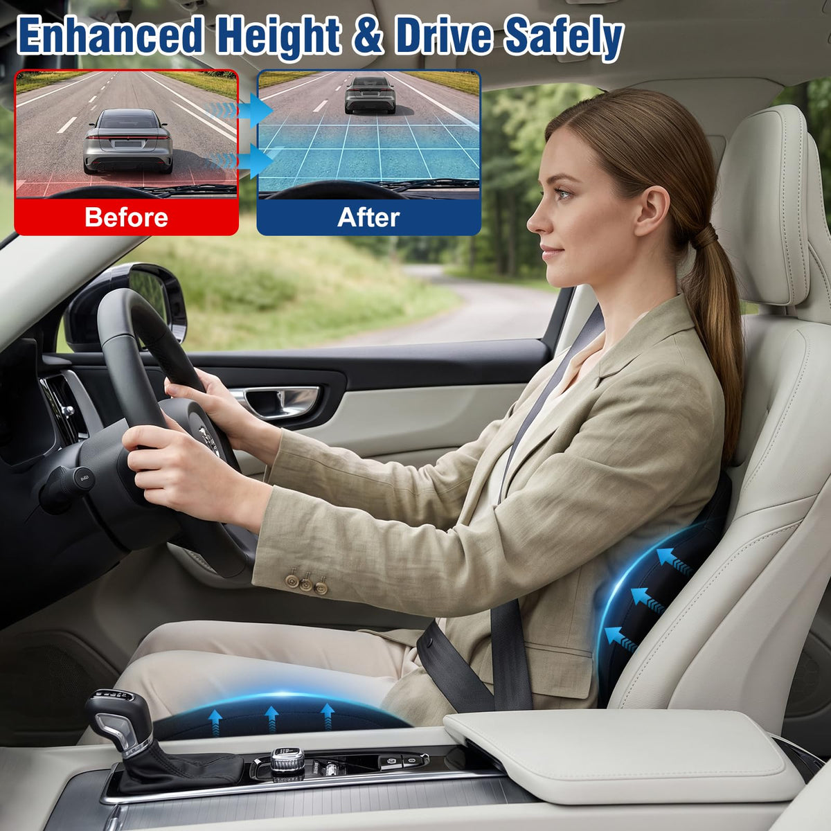 Nisuez side profile displaying seat thickness and elevated seating for better visibility