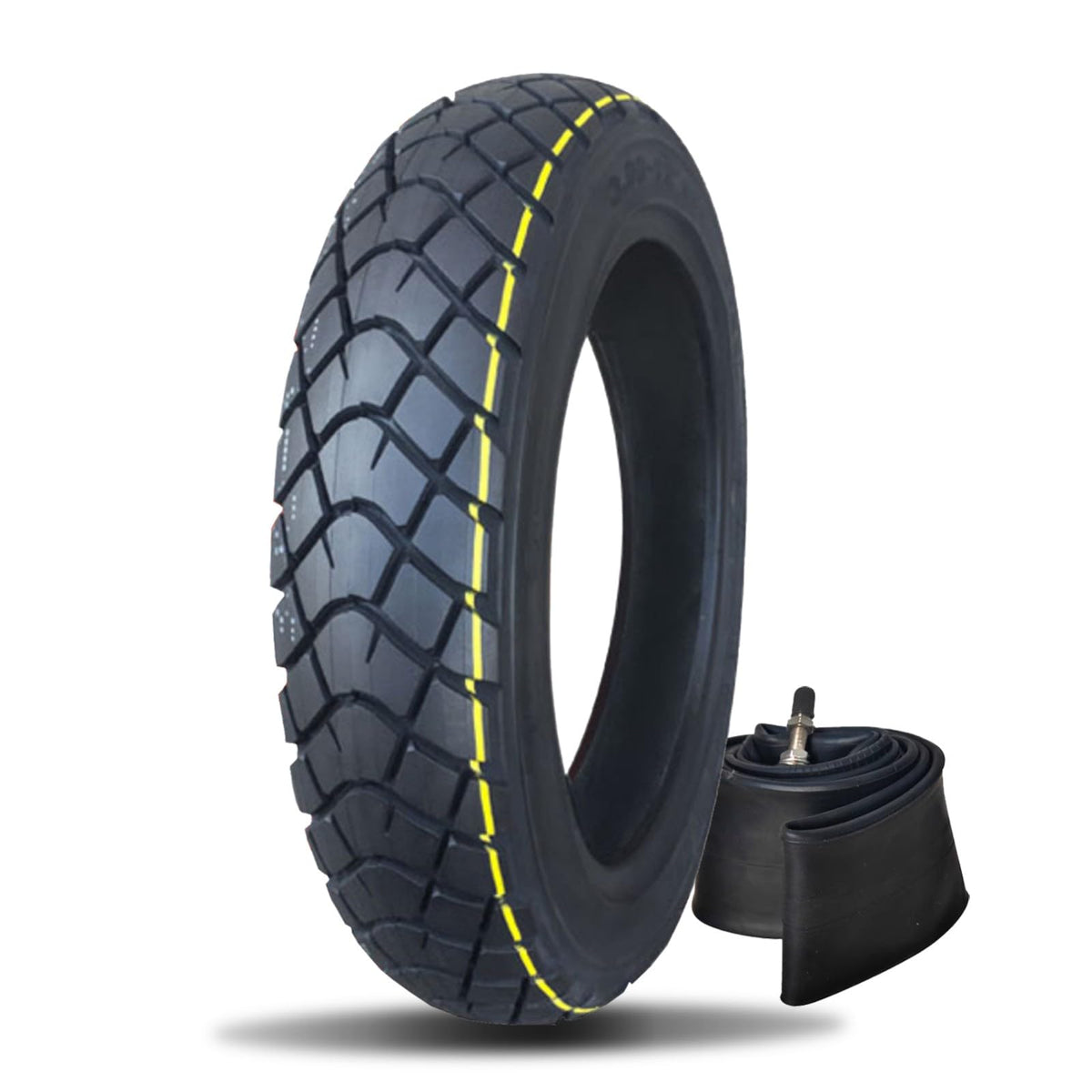 NiuJKun tire front view showing tread and ready for mounting, improves traction