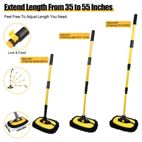 NIUMID chenille mop head close-up, soft microfiber protects paint during wash