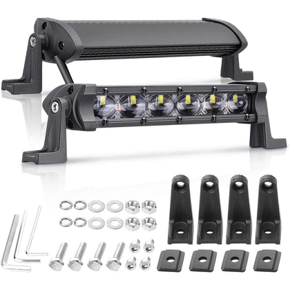 NIWAKER front view of 6-inch LED light bar showing compact housing and bright output benefit