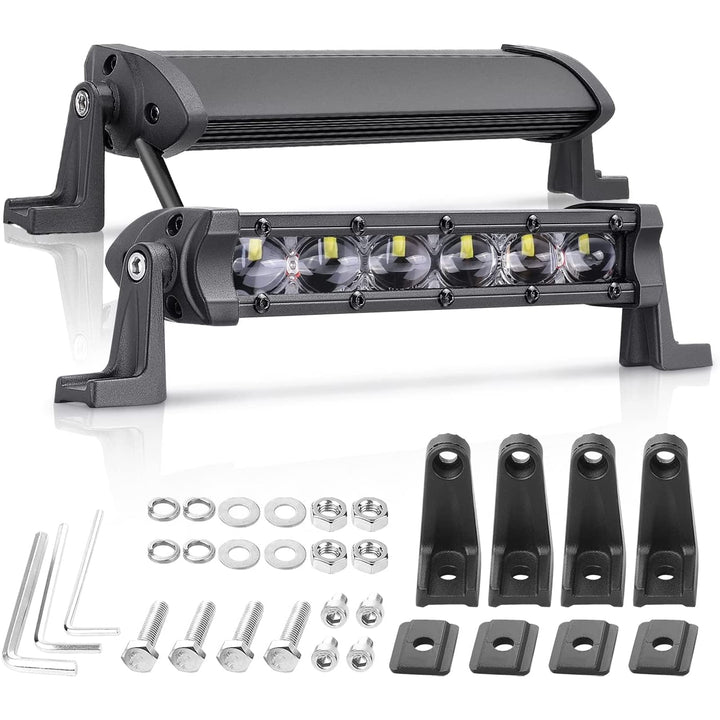 NIWAKER front view of 6-inch LED light bar showing compact housing and bright output benefit