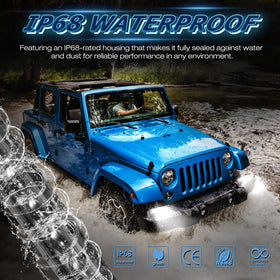 NIWAKER light bar splashing water to show IP68 waterproof protection benefit