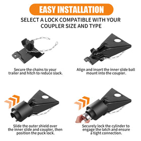 NiwNiw size comparison on a standard ball coupler showing exact 2-5/16" fit for peace of mind