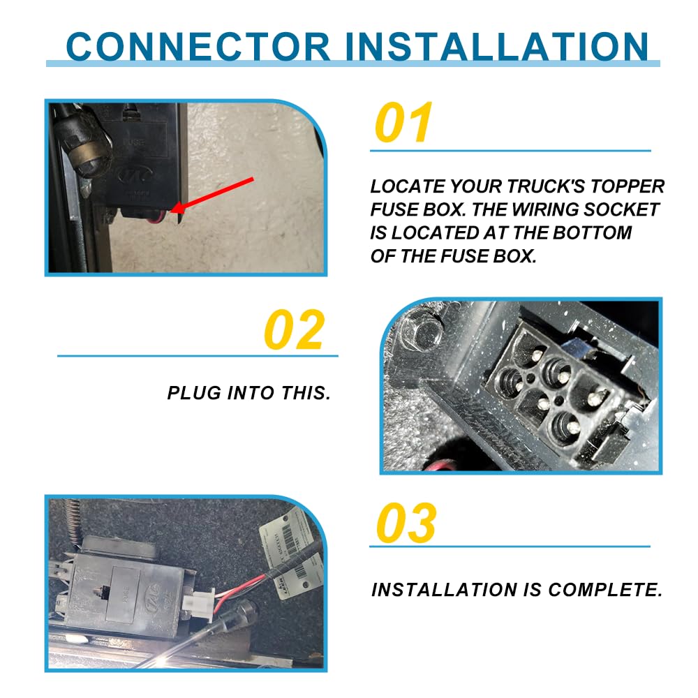 NJSBYL plugged into Leer TAG fuse box for clean factory-style connection