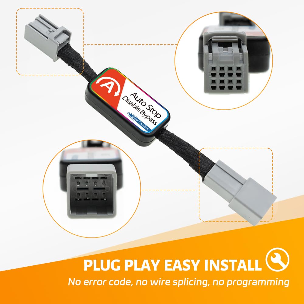 NJSBYL wiring connector plugged between idle stop button and harness preserving stock wiring