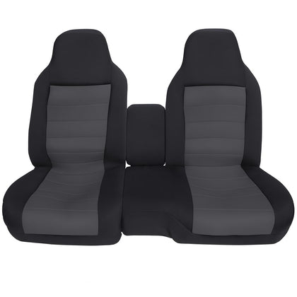 NLQR front view of 60/40 bench seat cover showing fit and protection