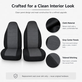 NLQR headrest covers fitted top view for integrated protection