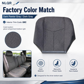 NLQR replacement seat cover installed in truck improving cabin appearance