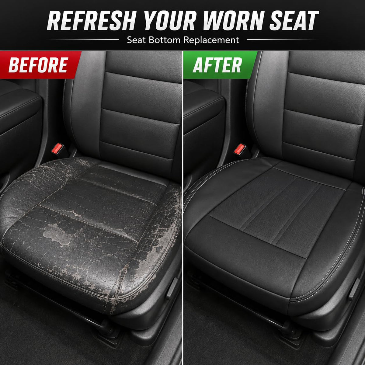 NLQR installed passenger bottom seat from side angle showing seamless integration with interior