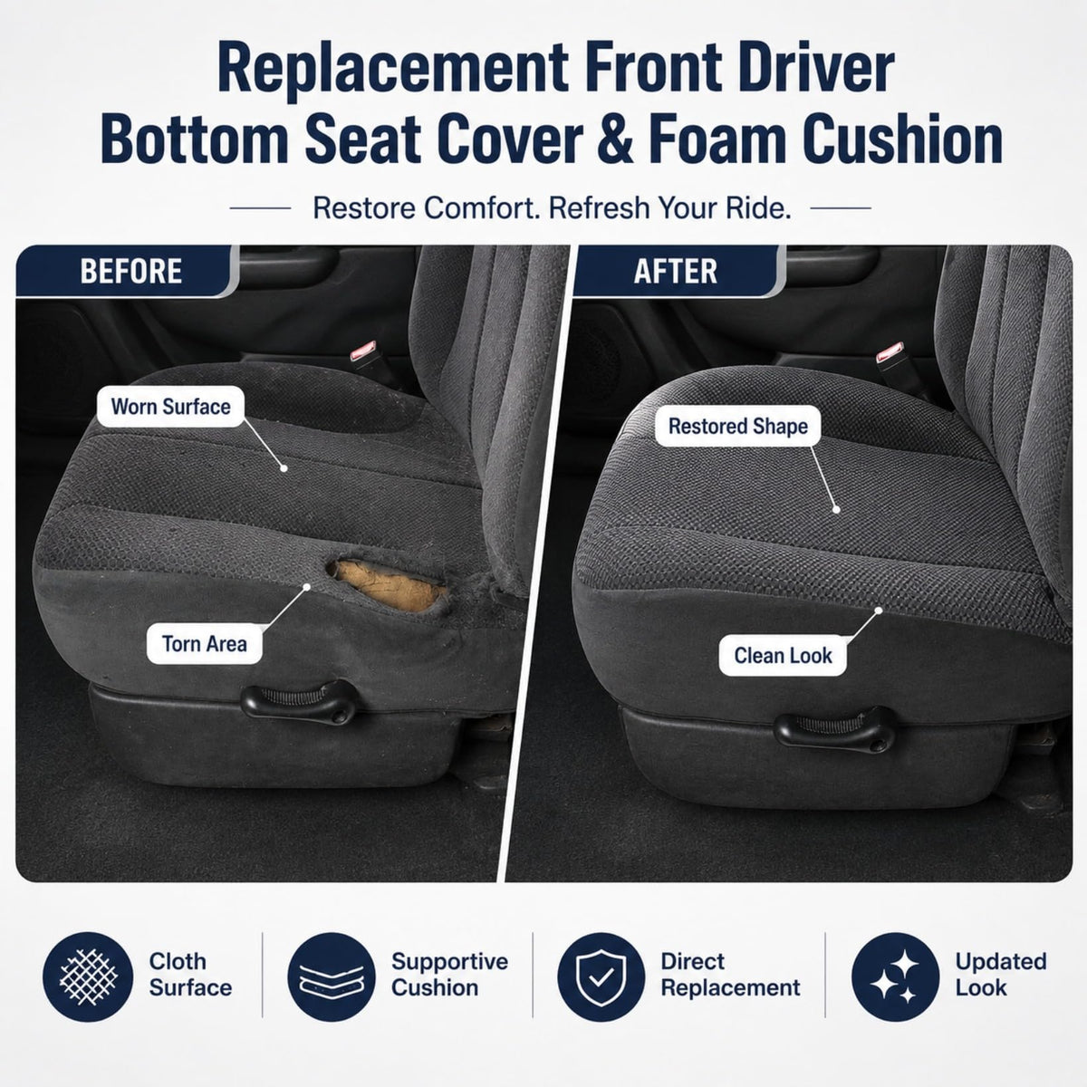 NLQR installed driver seat in Ram cabin restoring comfort and look