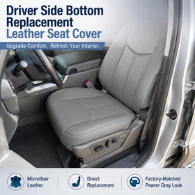 NLQR microfiber leather close-up showing texture and durable comfort benefit