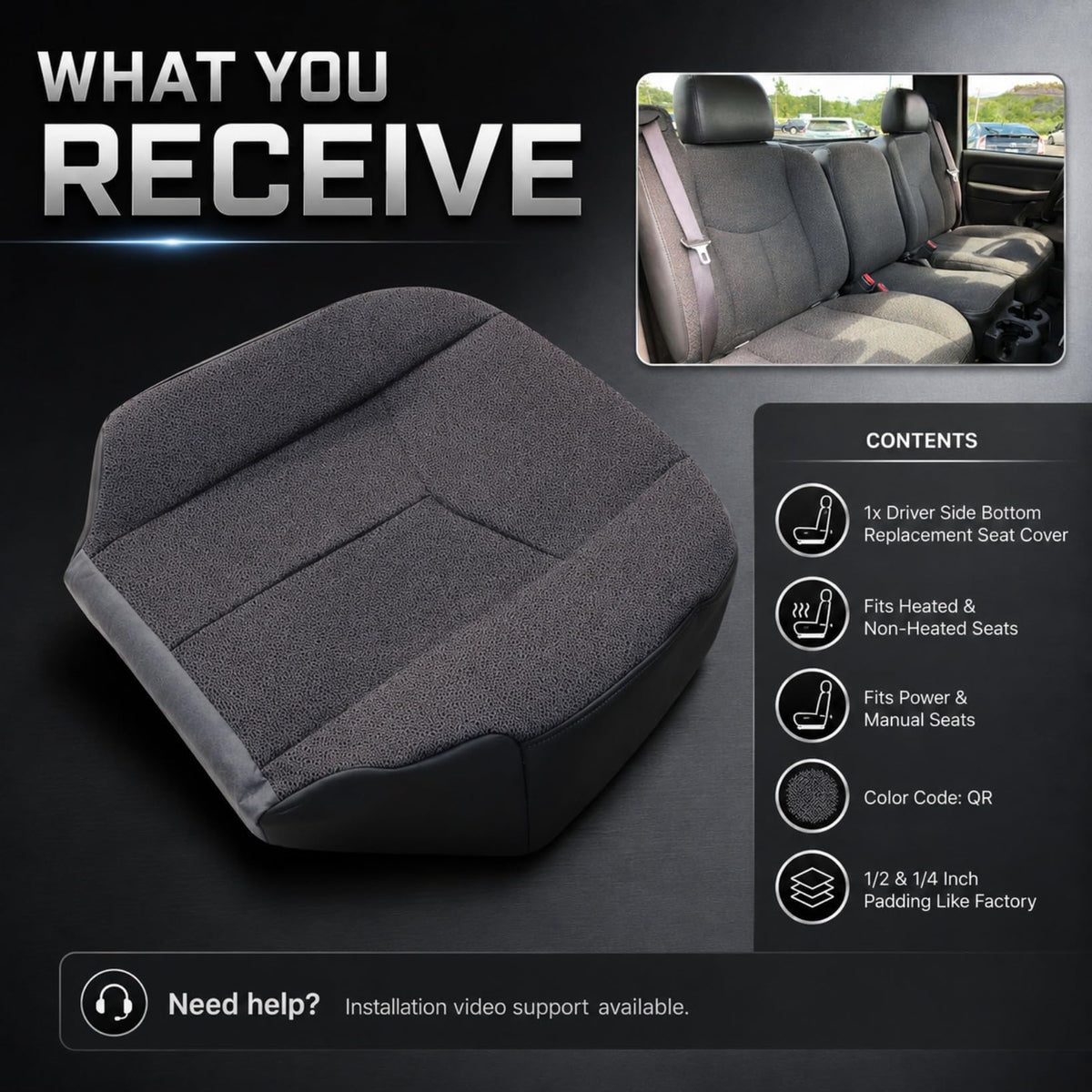 NLQR microfiber leather bolster detail for easy cleaning and scratch resistance