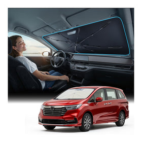 Nmoiss front view on Odyssey windshield showing full coverage and cooling benefit