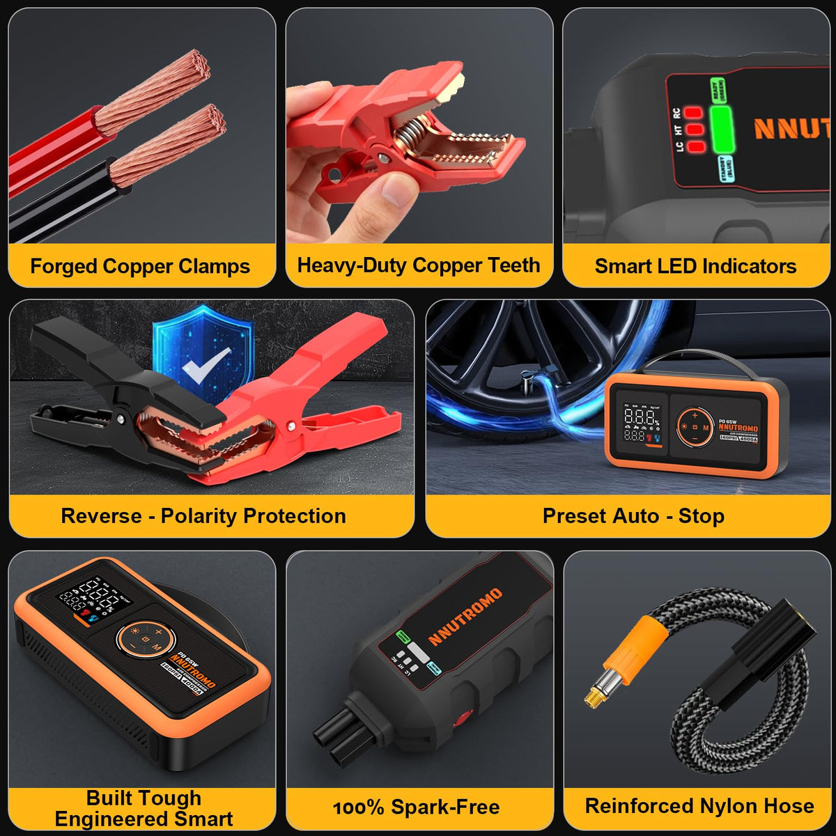 N NUTROMO inflation nozzles and hose offering versatile inflation options for tires and gear