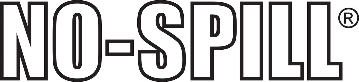 No-Spill can in use refueling a lawn mower for spill-free transfer