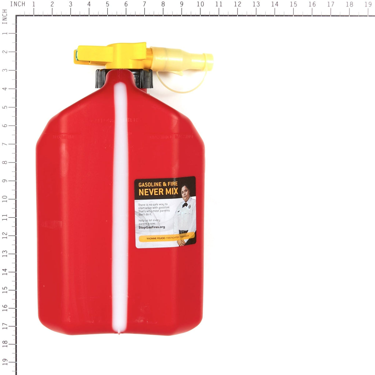 No-Spill thumb button detail enabling controlled pour accuracy