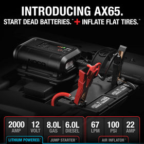 NOCO AX65 heavy-duty booster clamps close-up for safe quick starts
