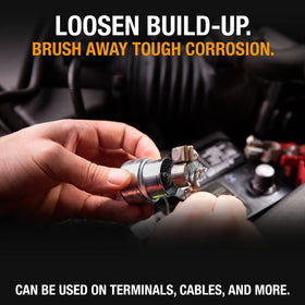 NOCO metal terminal cleaning brush detail cleaning corrosion for improved conductivity