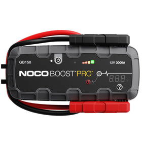 NOCO GB150 front packaging showing model and compact design with clear labeling benefit