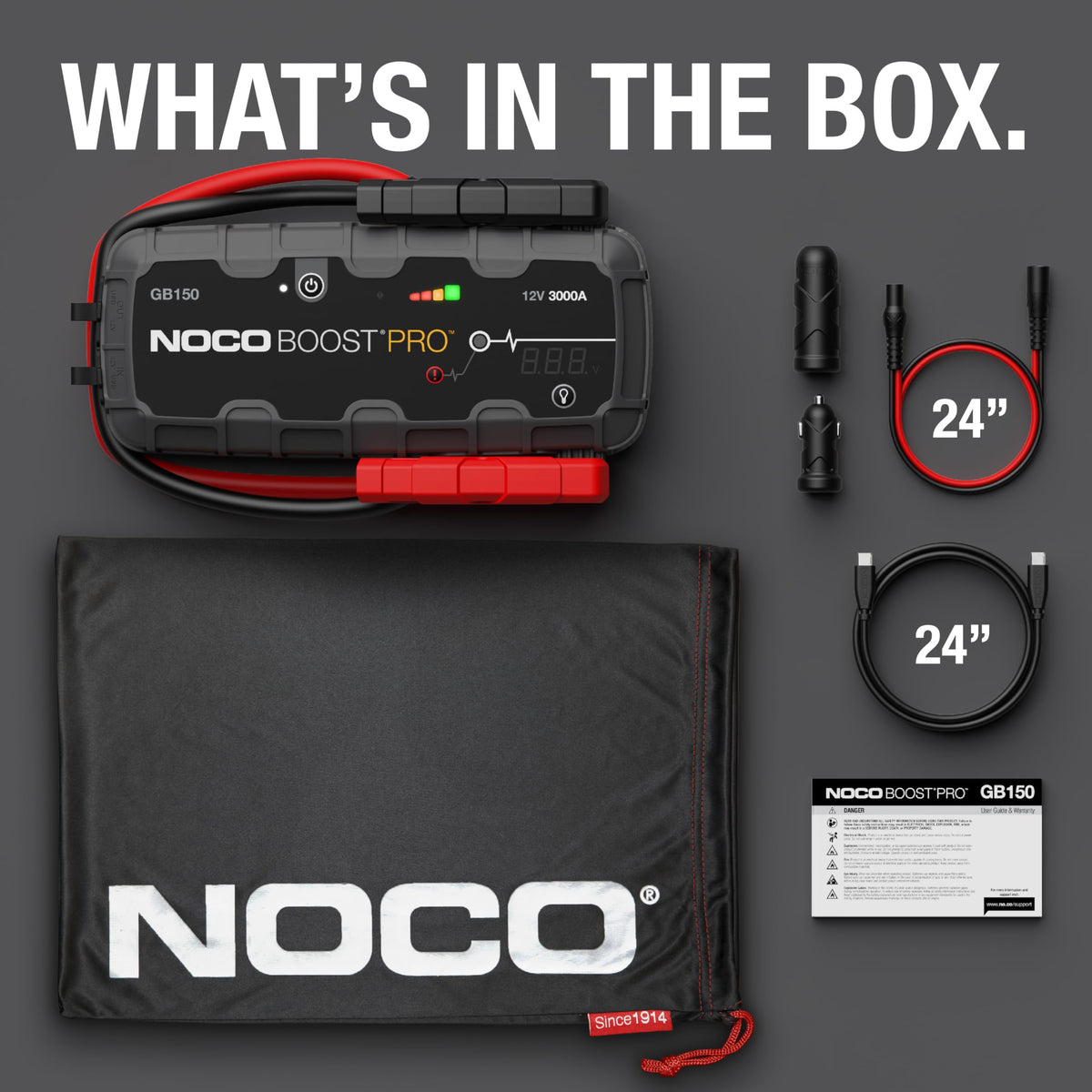 NOCO GB150 illuminating a roadside scene at night for visibility and emergency safety